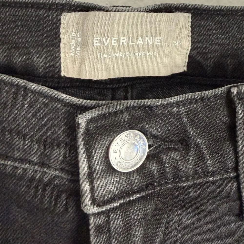 NEW Everlane Sz 29 The Cheeky Straight Jean‎ in Washed Black
